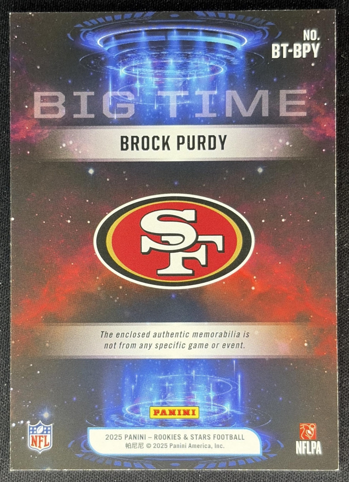 Brock Purdy 2025 Panini Rookies & Stars Big Time 49ers Sports Trading Cards