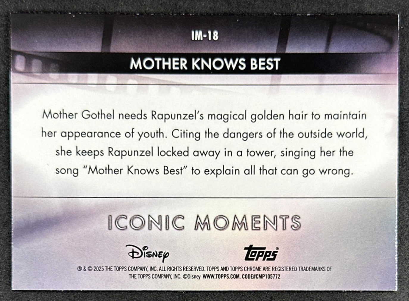 Mother Knows Best - Tangled 2025 Topps Chrome Disney Iconic Moments Non-Sport Trading Cards