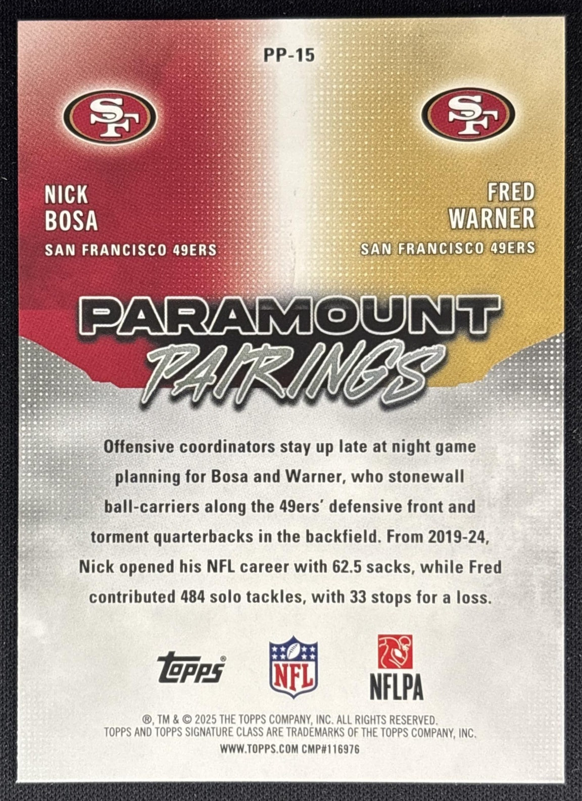 Patrick Mahomes II Travis Kelce 2025 Signature Class Paramount Pairings Chiefs Back