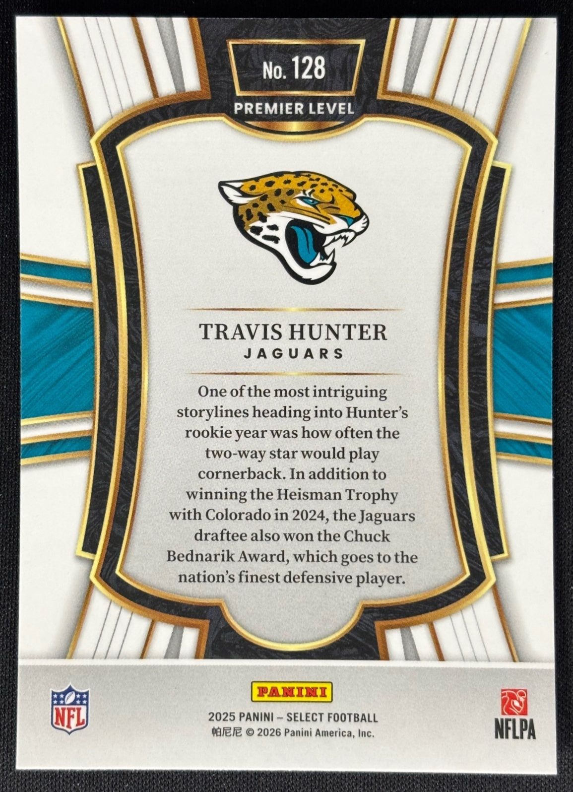 Travis Hunter 2025 Select Premier Level Jaguars Sports Trading Card