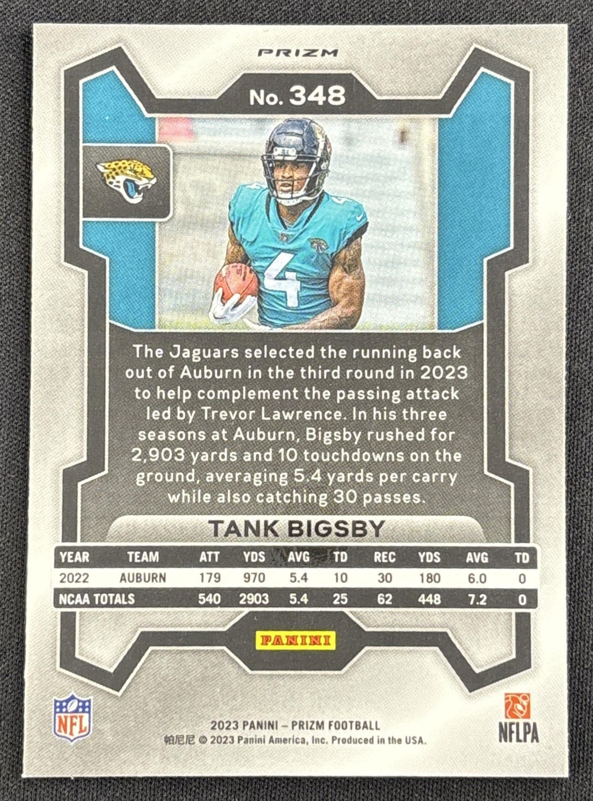 Tank Bigsby 2023 Panini Prizm Purple Pulsar Jaguars