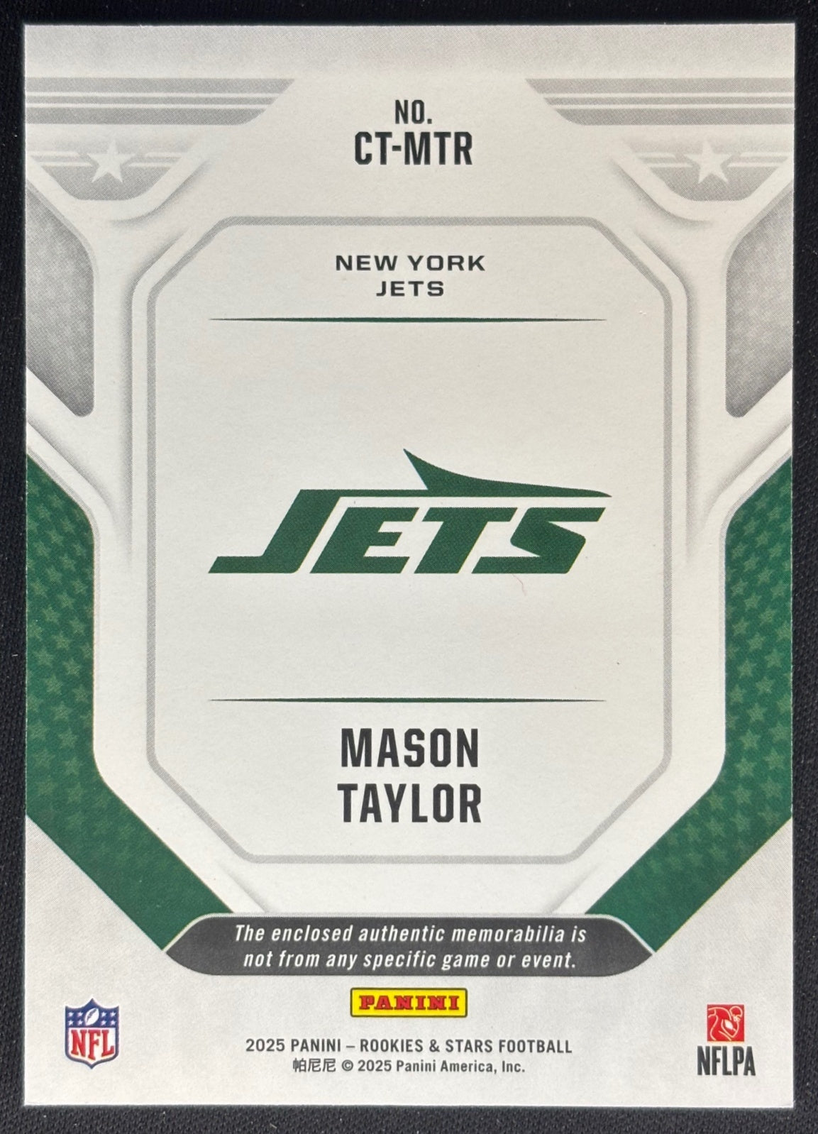 Mason Taylor 2025 Panini Rookies & Stars Cross Training Jets Sports Trading Cards