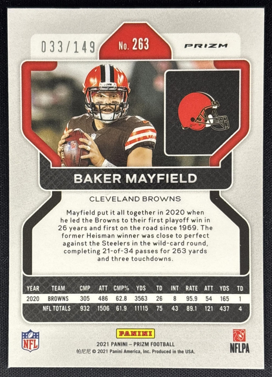 Baker Mayfield 2021 Panini Prizm Red Wave /149 Browns Sports Trading Cards