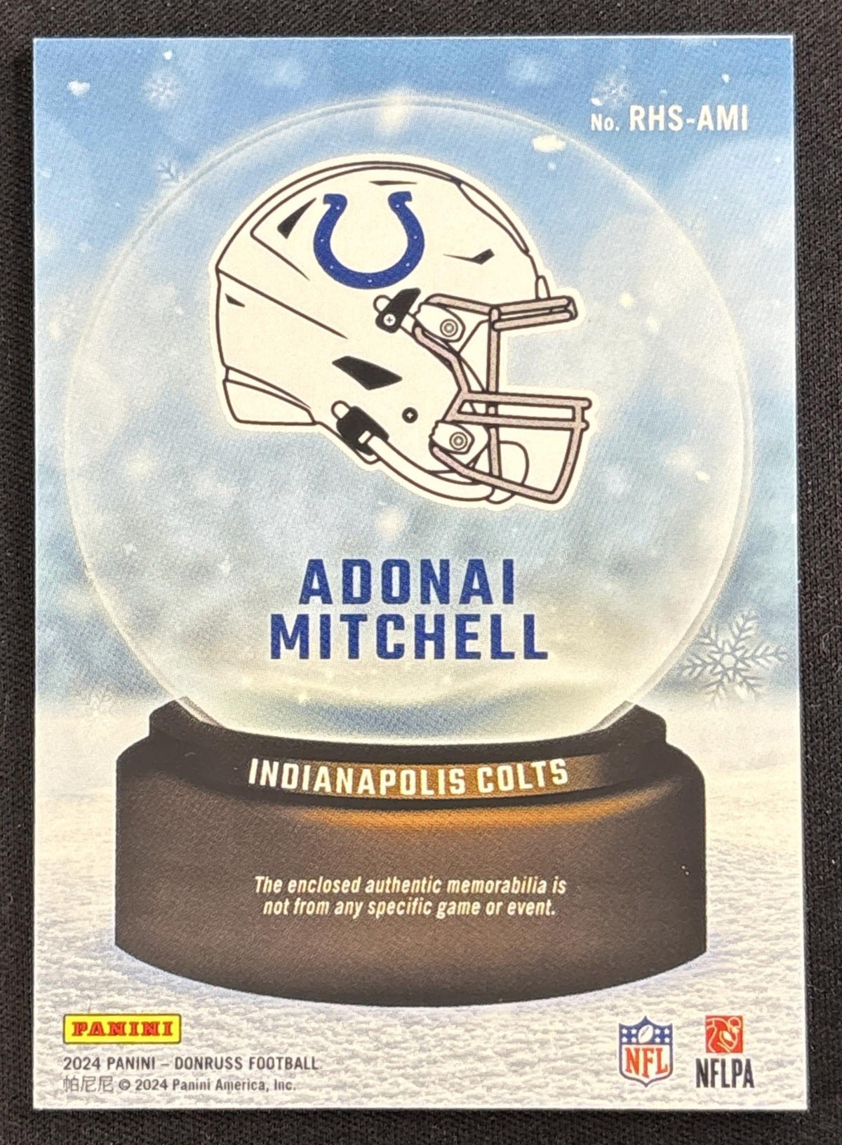 Adonai Mitchell 2024 Panini Donruss Rookie Holiday Sweater Colts #2