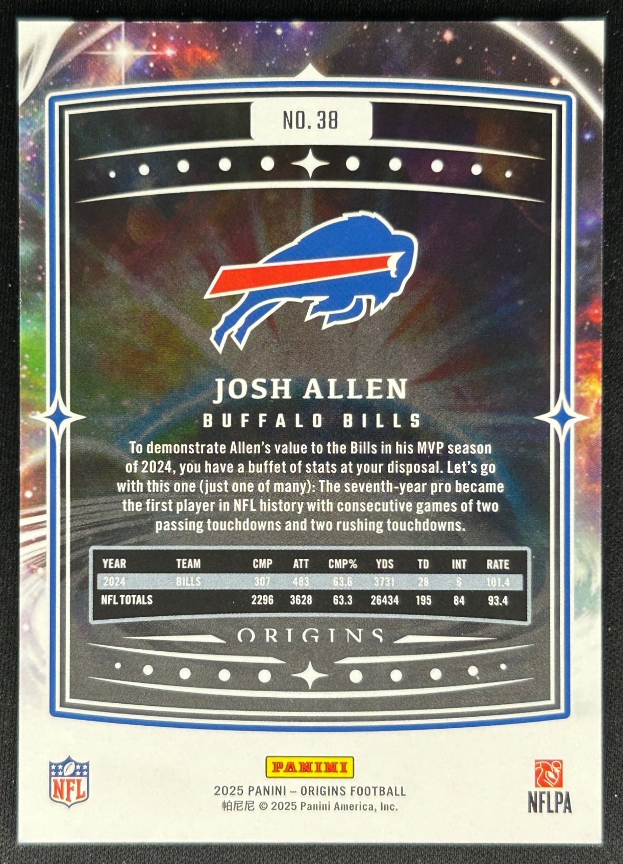 Josh Allen 2025 Origins Bills Sports Trading Cards