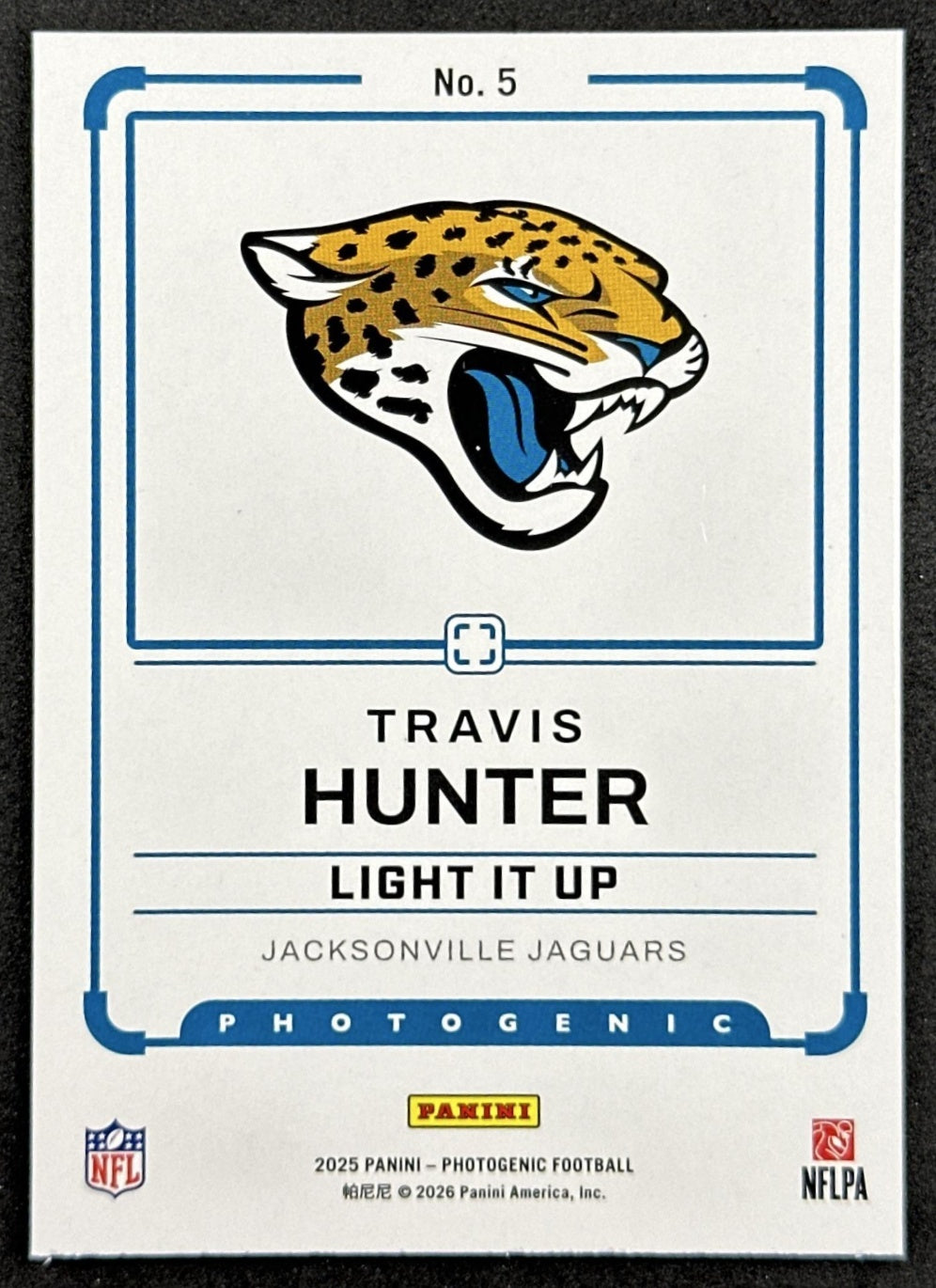 Travis Hunter 2025 Panini PhotoGenic Light It Up Jaguars Sports Trading Cards