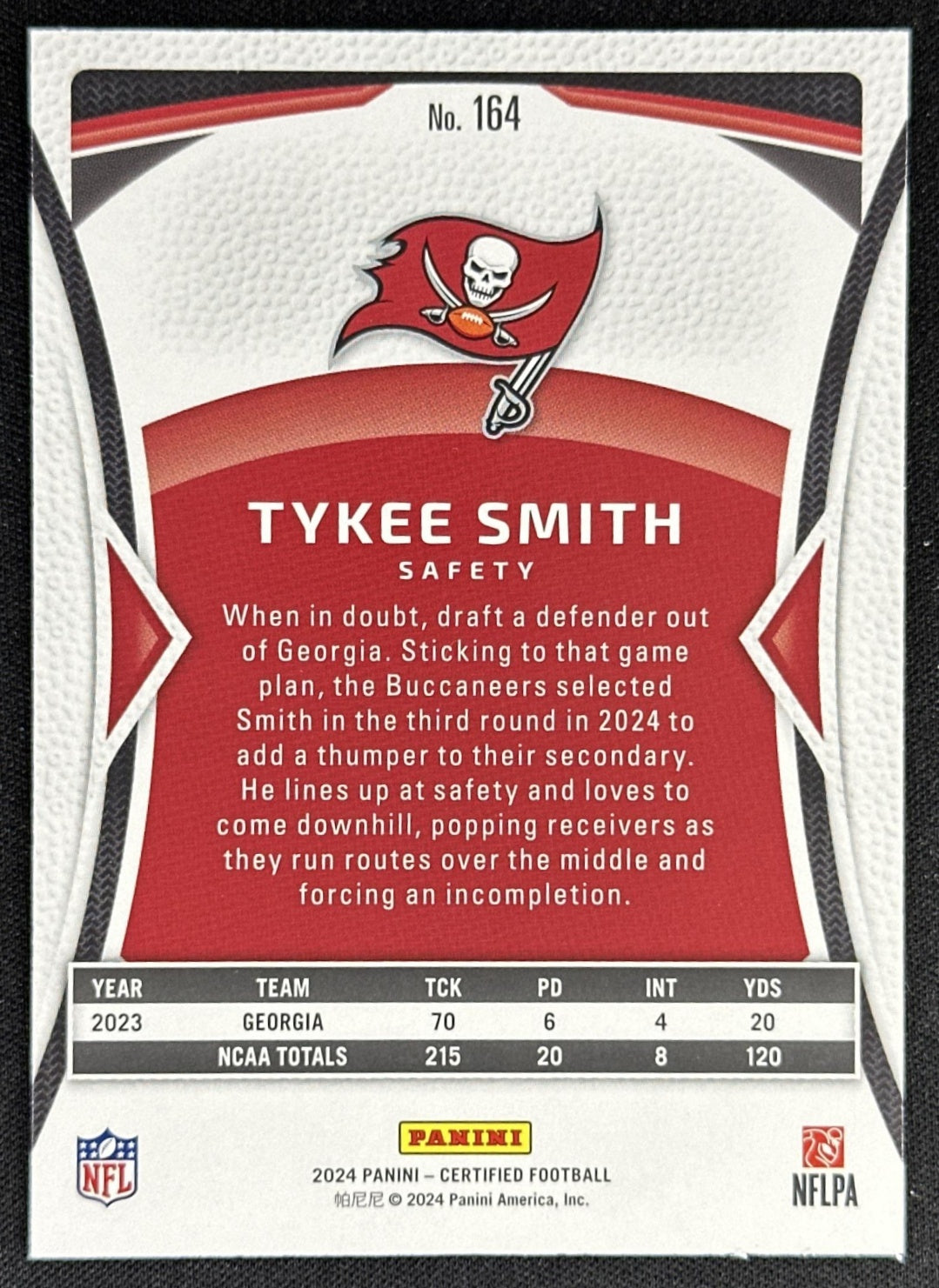 Tykee Smith 2024 Panini Certified Rookies /400 Buccaneers