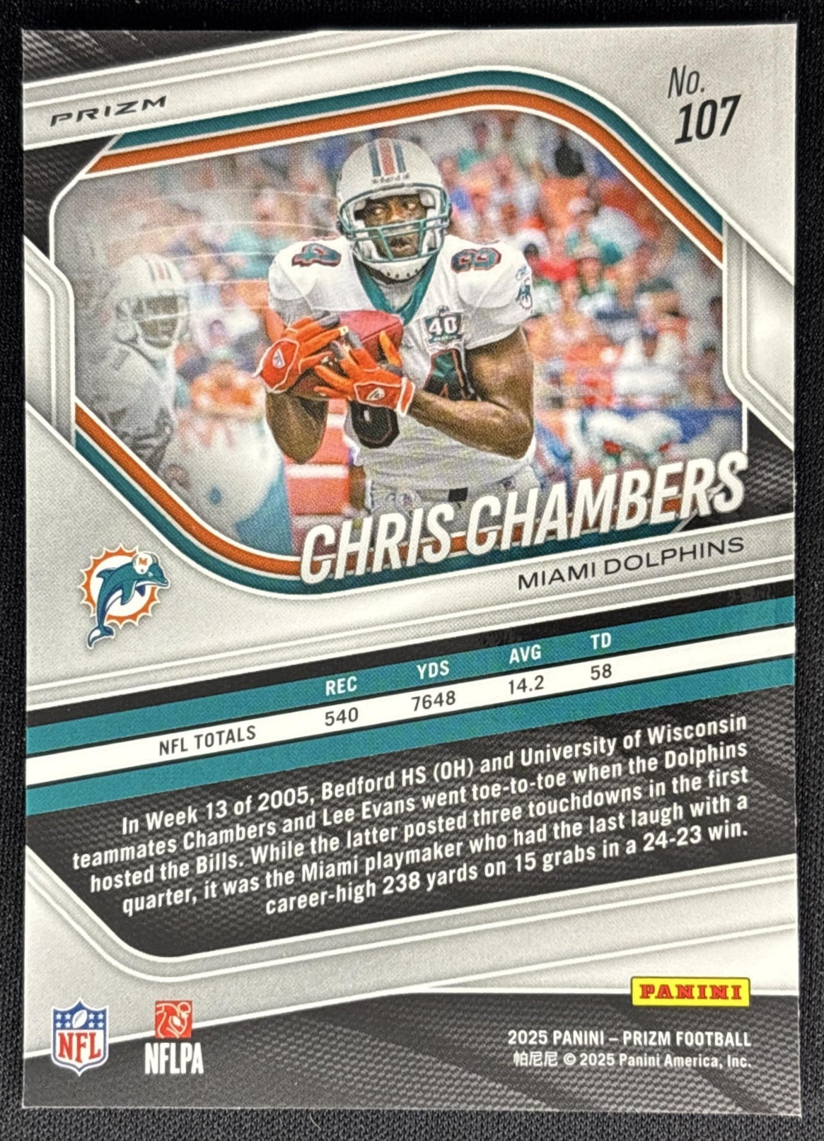 Chris Chambers 2025 Panini Prizm Black & White Checker