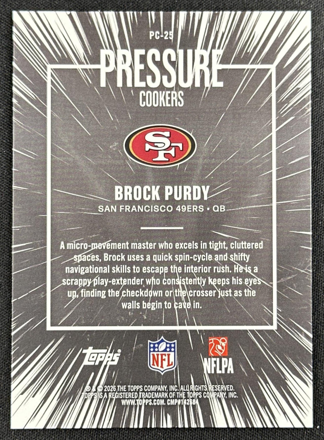 Brock Purdy 2026 Topps Flagship Pressure Cookers 49ers