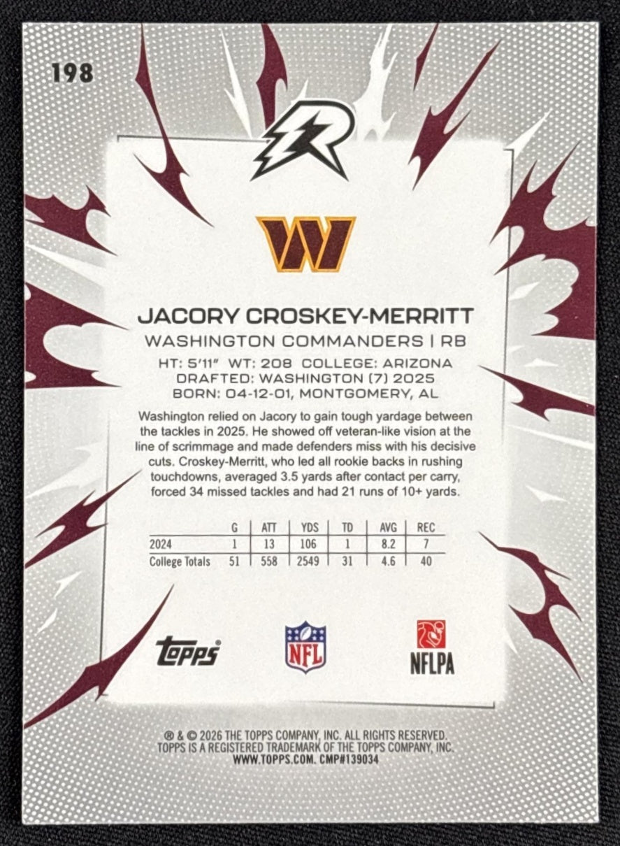 Jacory Croskey-Merritt 2025 Topps Resurgence Commanders