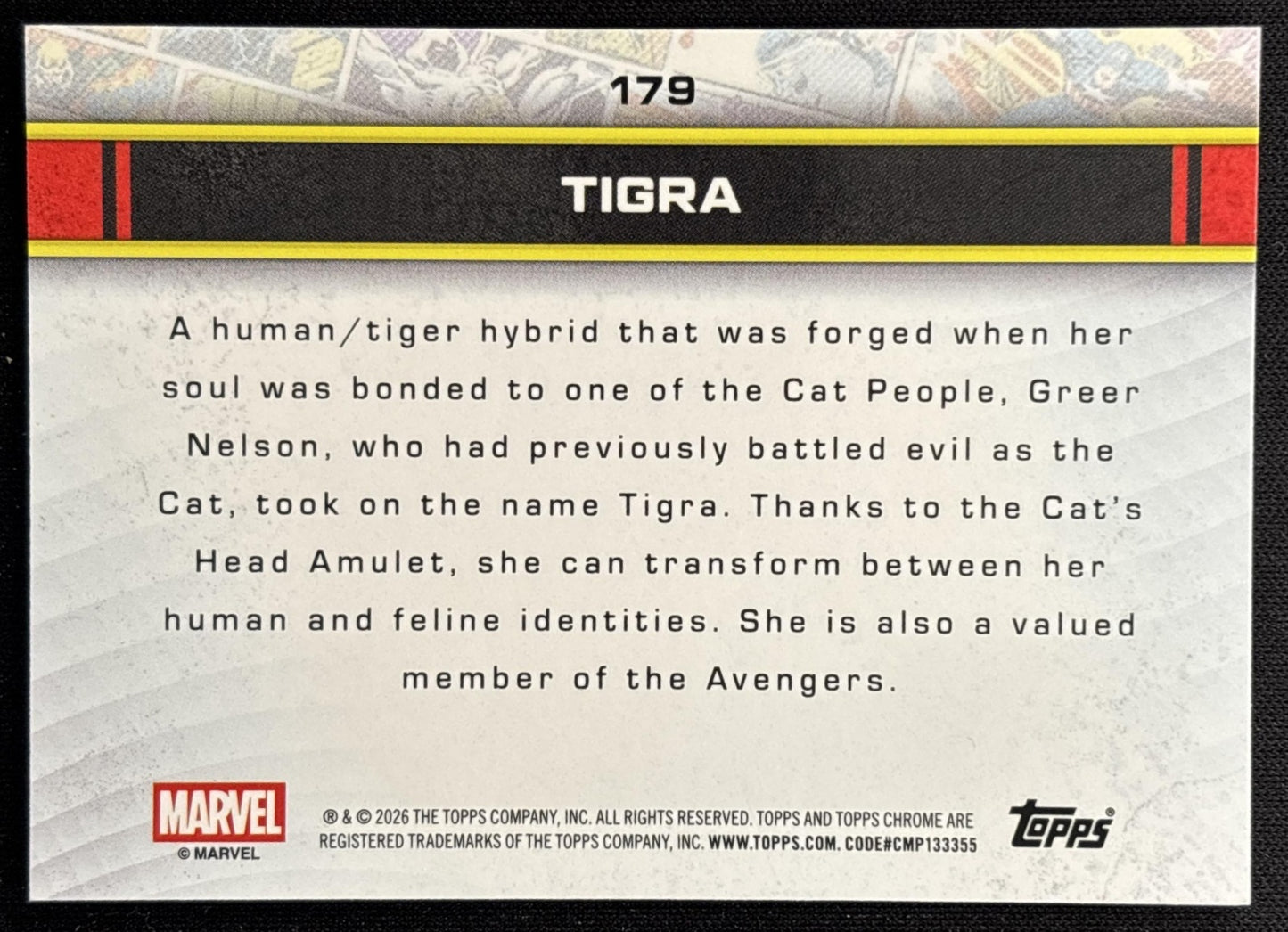 Tigra 2026 Topps Chrome Marvel Comics