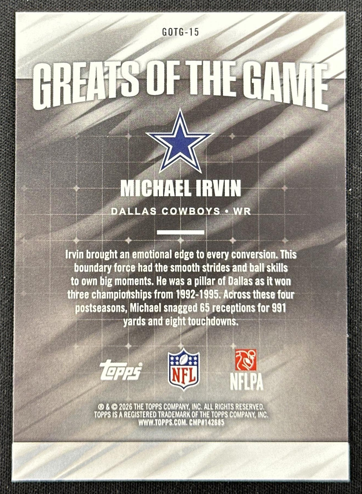 Michael Irvin 2026 Topps Flagship Greats Of The Game Cowboys