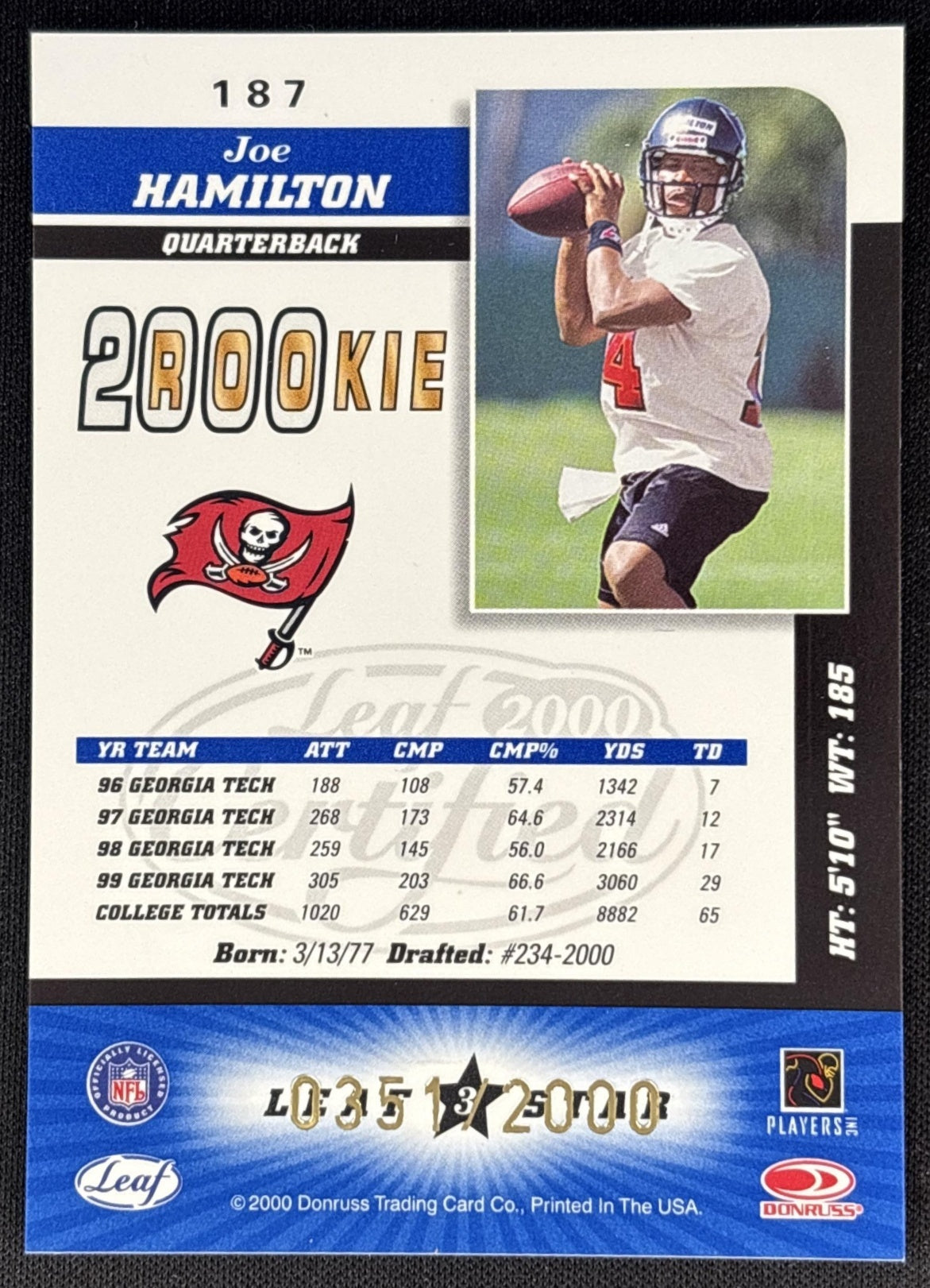 Joe Hamilton 2000 Donruss Elite /2000 Sports Trading Cards
