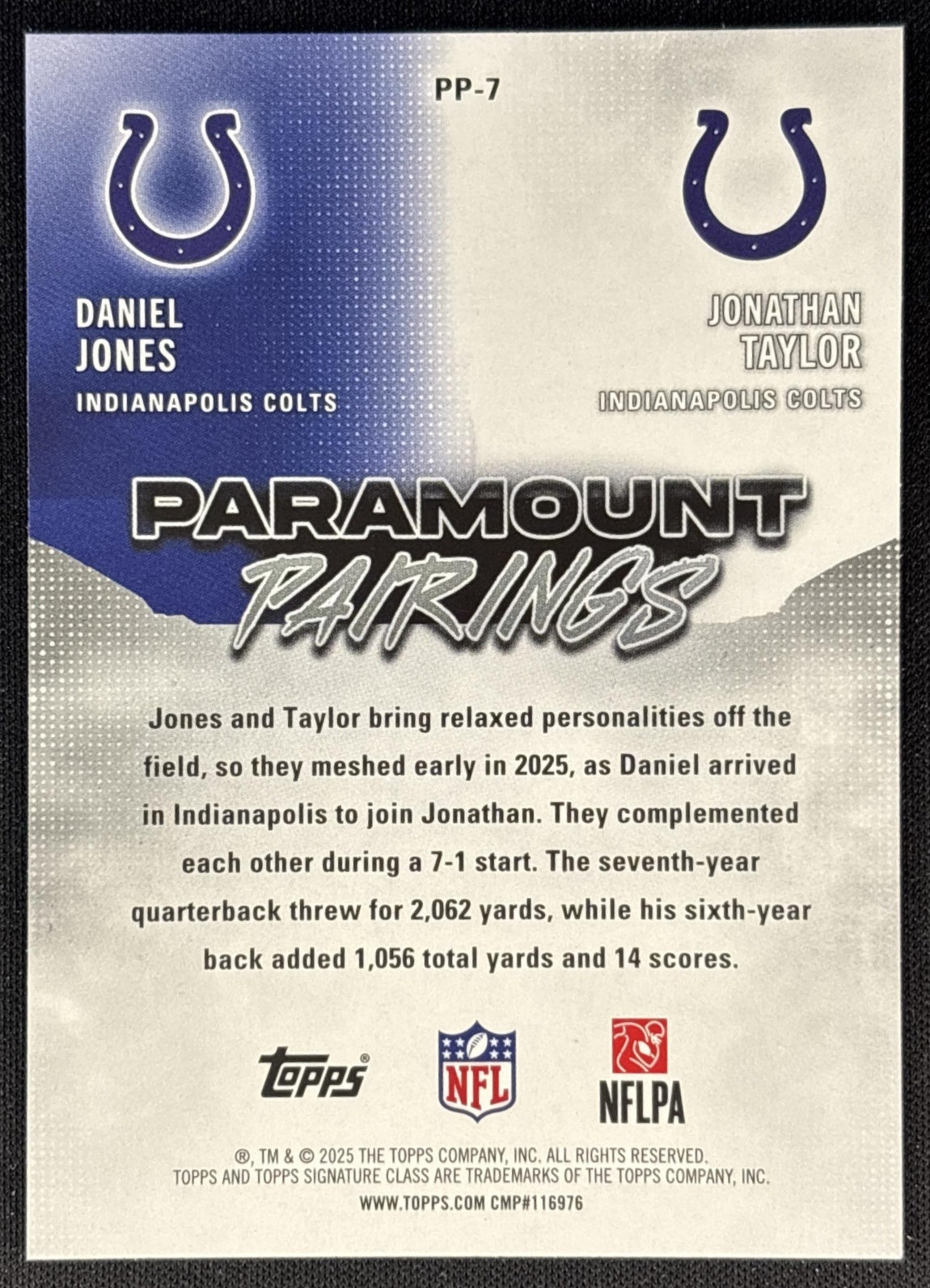 Jonathan Taylor Daniel Jones 2025 Topps Signature Class Paramount Pairings Colts Sports Trading Cards