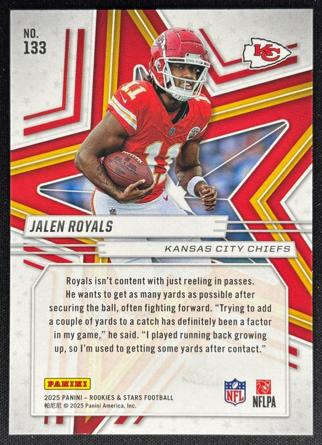 Jalen Royals 2025 Panini Rookies & Stars Preferred Chiefs