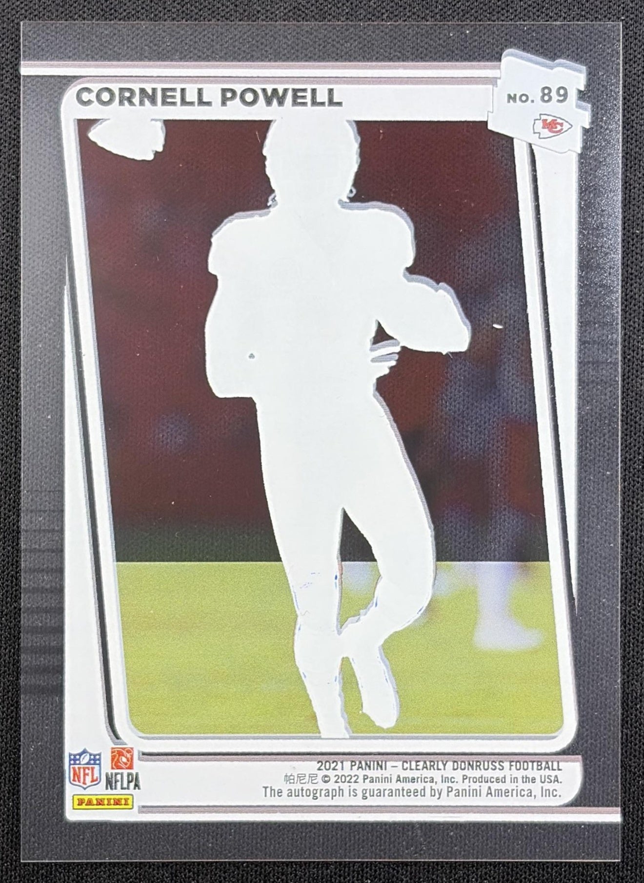 Cornell Powell 2021 Panini Clearly Donruss Rated Rookie Auto Chiefs back