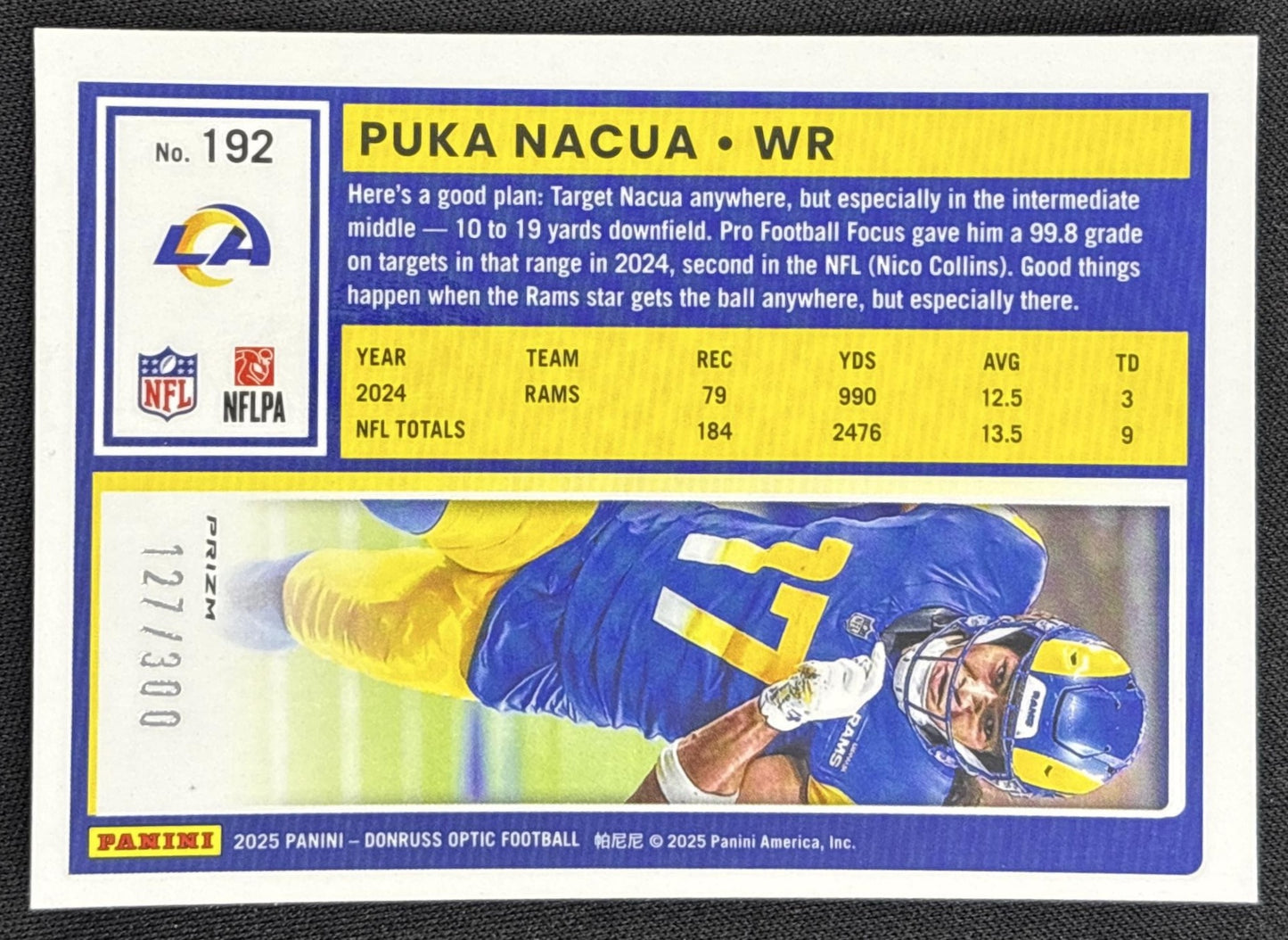 Puka Nacua 2025 Panini Donruss Optic Wave Prizm /300 Rams