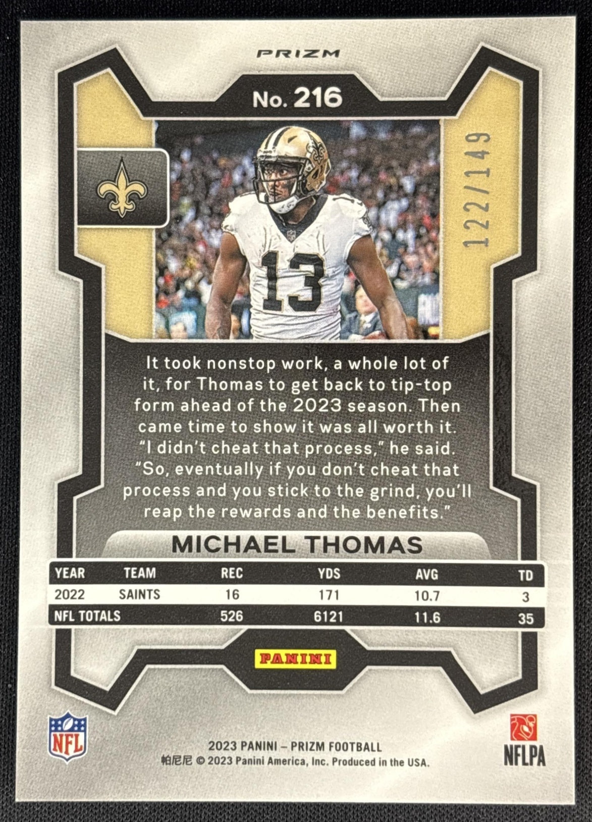 Michael Thomas 2022 Panini Prizm Red Wave /149 Saints