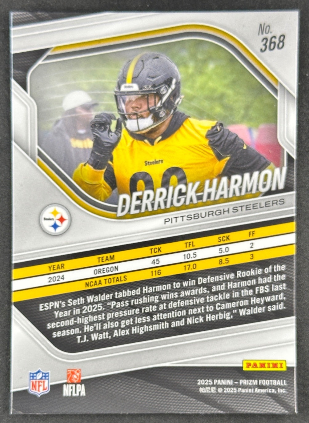 Derrick Harmon 2025 Prizm Steelers Football