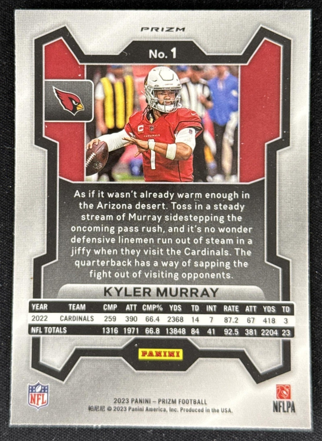 Kyler Murray 2022 Panini Prizm Silver Cardinals Sports Trading Card