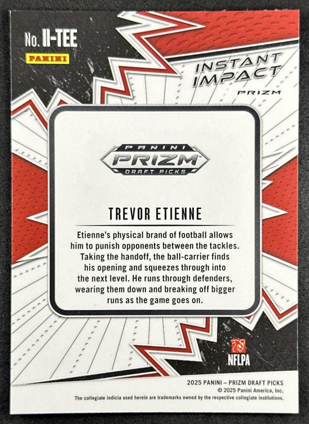 Trevor Etienne 2025 Panini Prizm Draft Picks Instant Impact Green Bulldogs Panthers