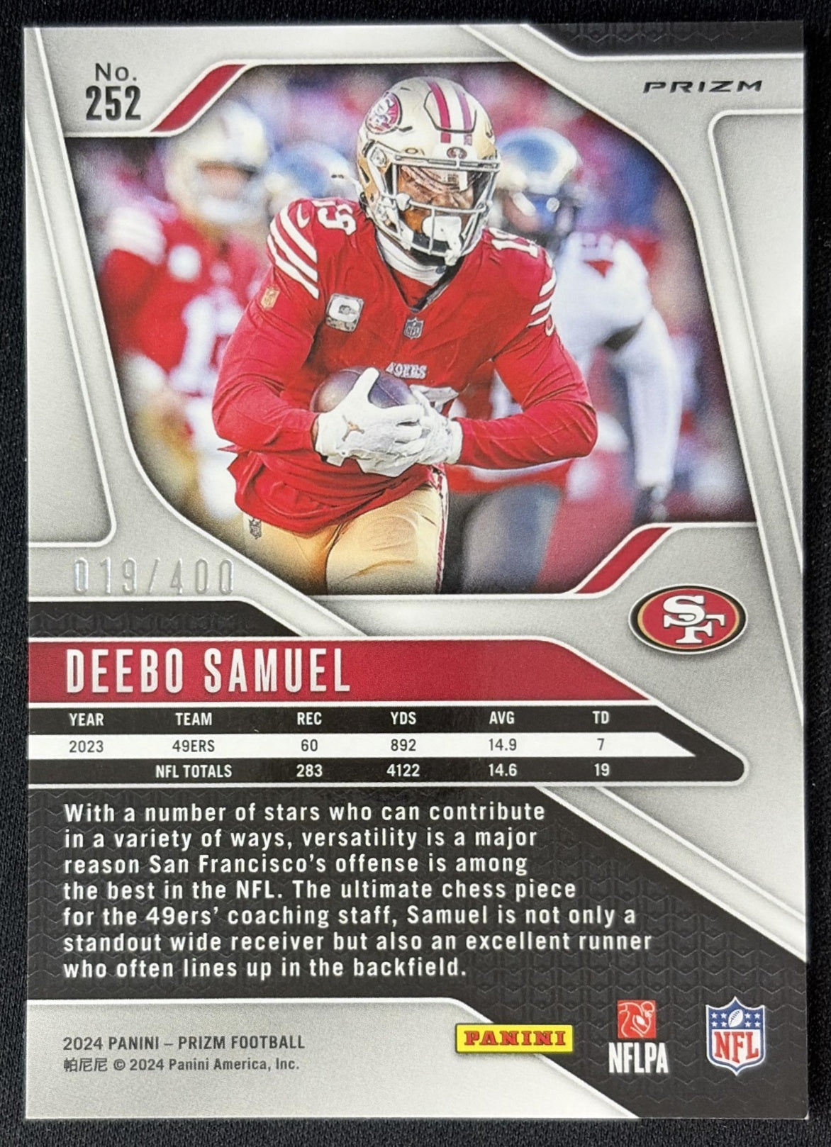 Deebo Samuel 2024 Panini Prizm Pandora /400 49ers Sports Trading Cards