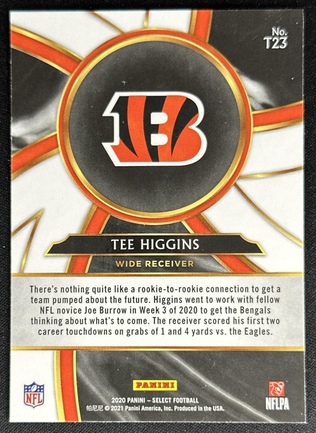 Tee Higgins 2020 Panini Select Turbocharged Bengals