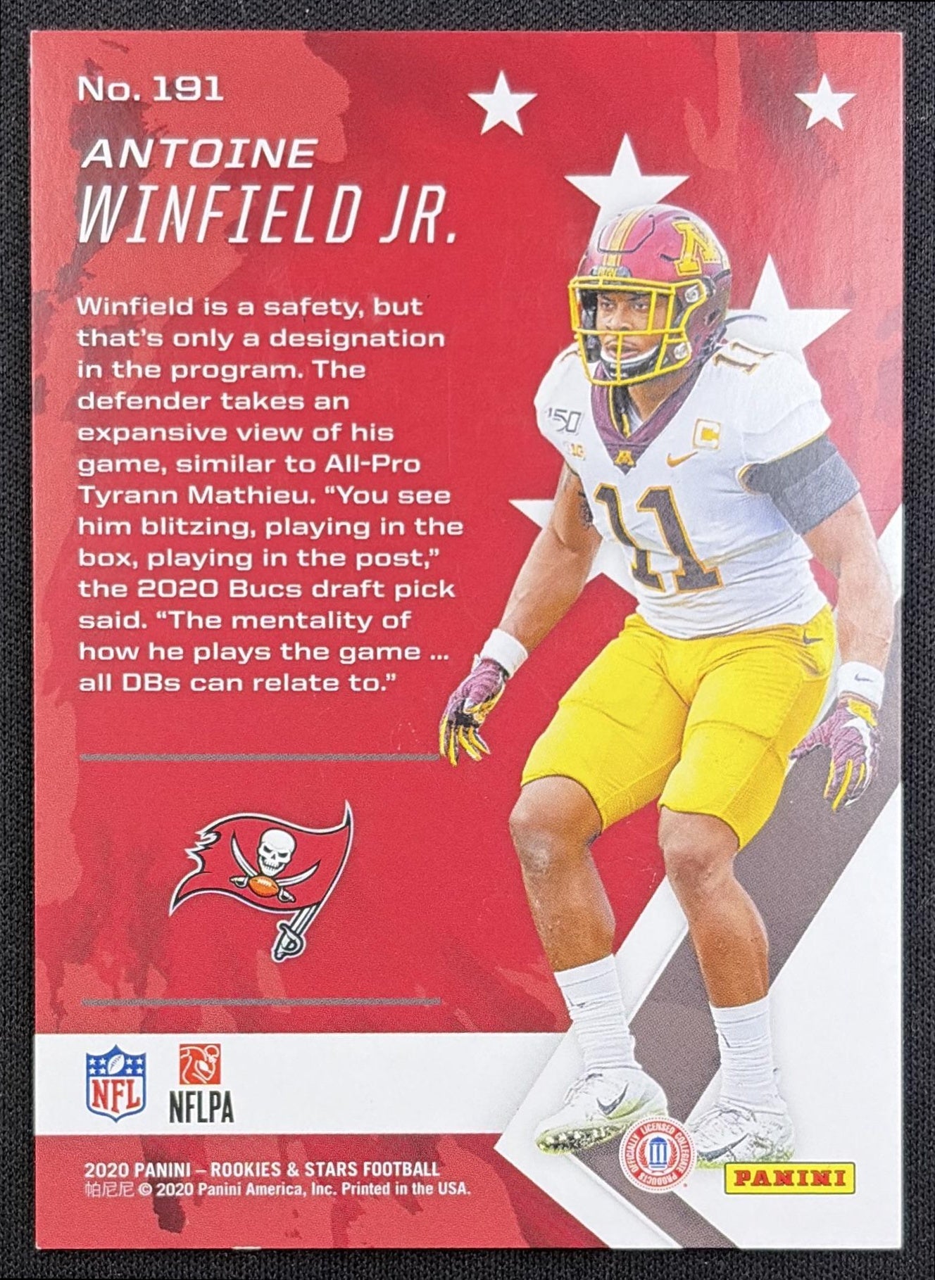 Antoine Winfield Jr. 2020 Panini Rookies & Stars Orange /99 Buccaneers