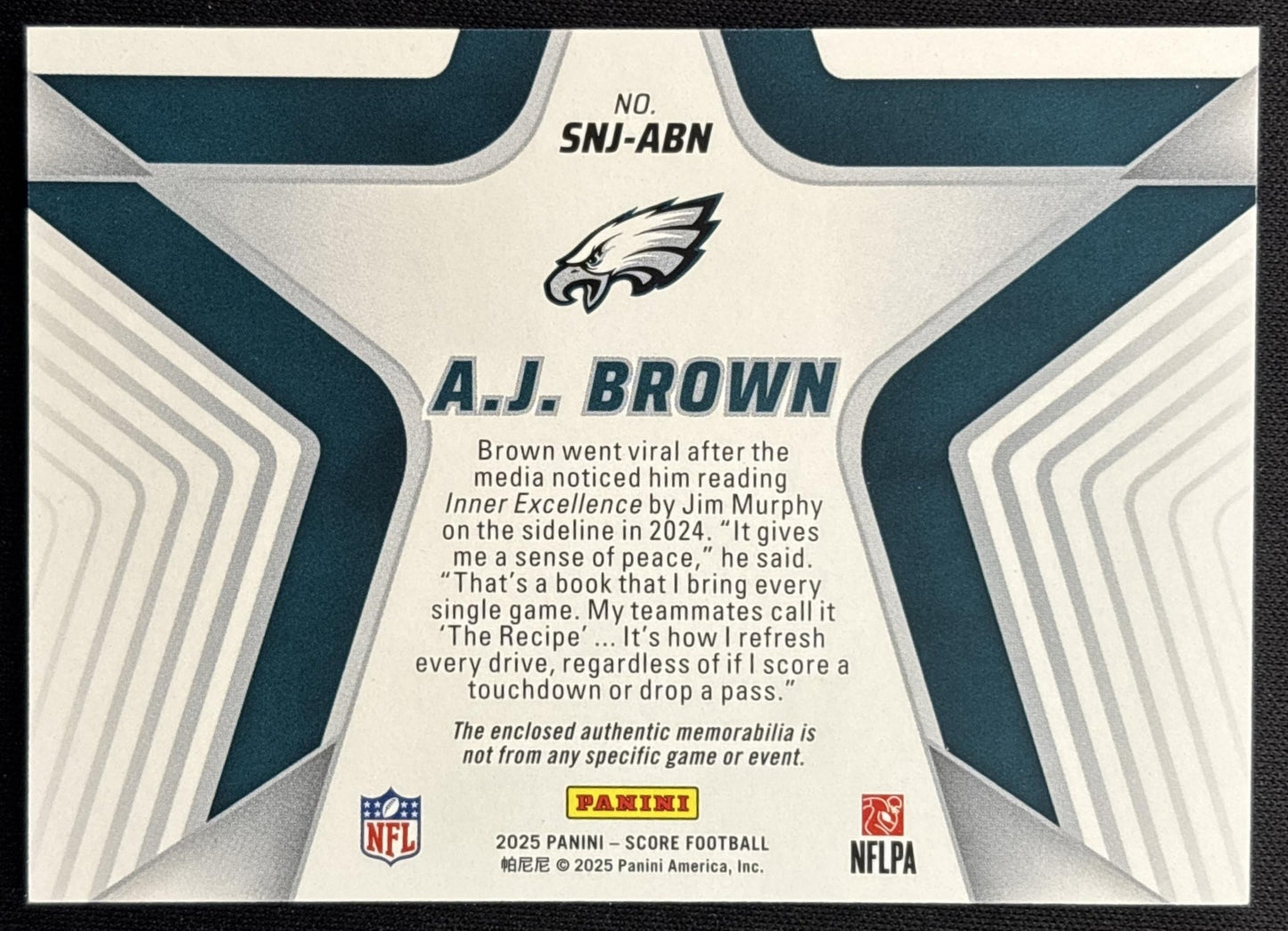 A.J. Brown 2025 Panini Score Stars of the NFL Jersey Eagles Sports Trading Cards