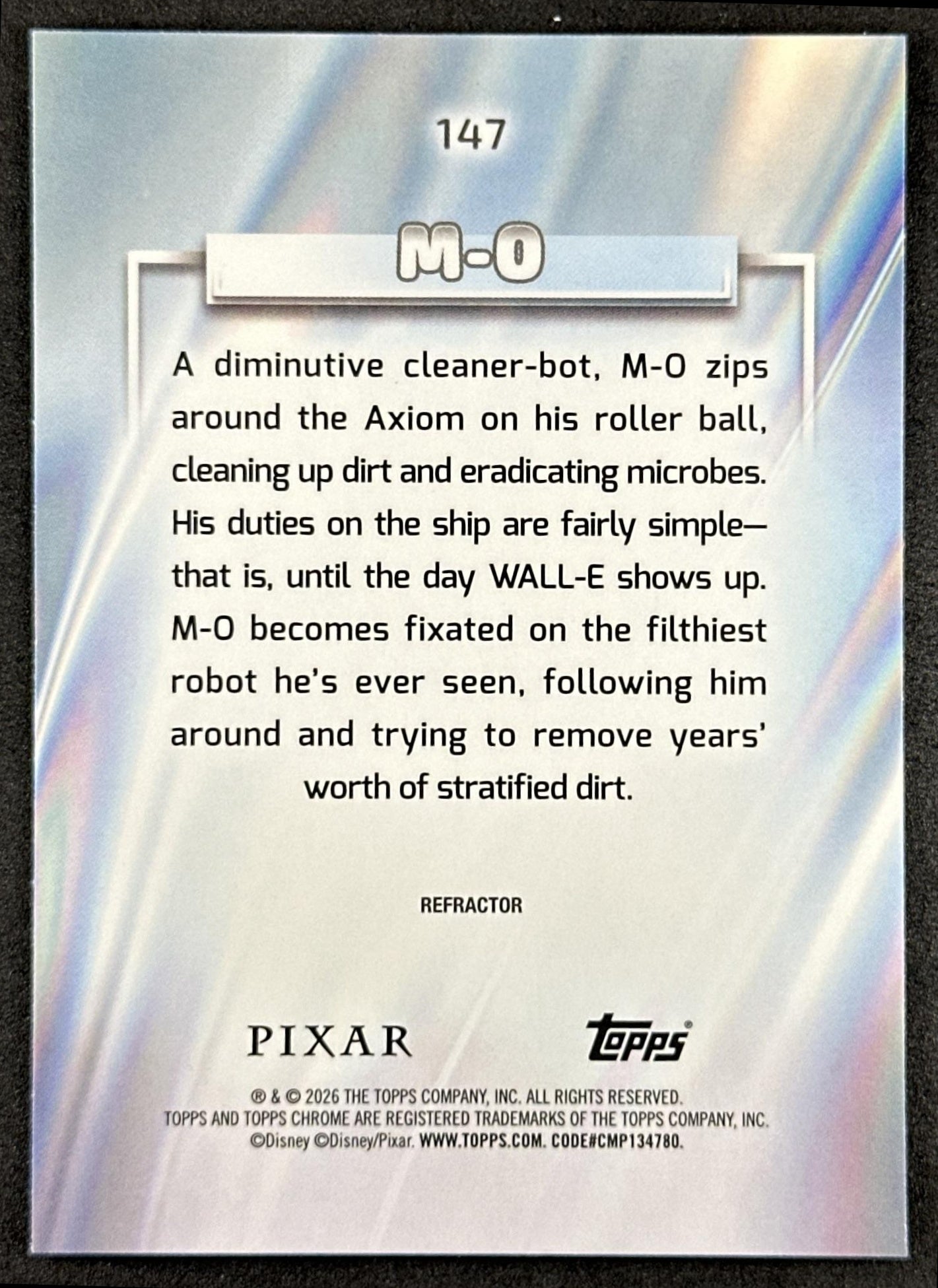 M-O 2026 Topps Chrome Disney Refractor WALL-E Back