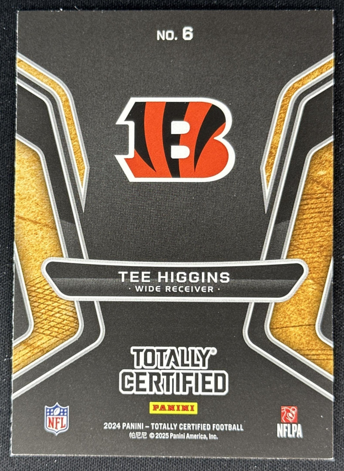 Tee Higgins 2024 Totally Certified Gold Team Bengals back