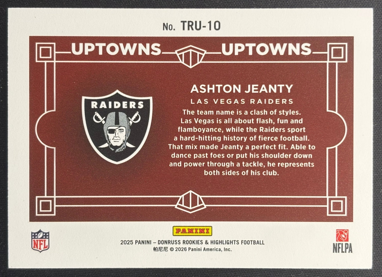 Ashton Jeanty 2025 Donruss Rookies & Highlights Uptown Horizontal Green Raiders Sports Trading Cards