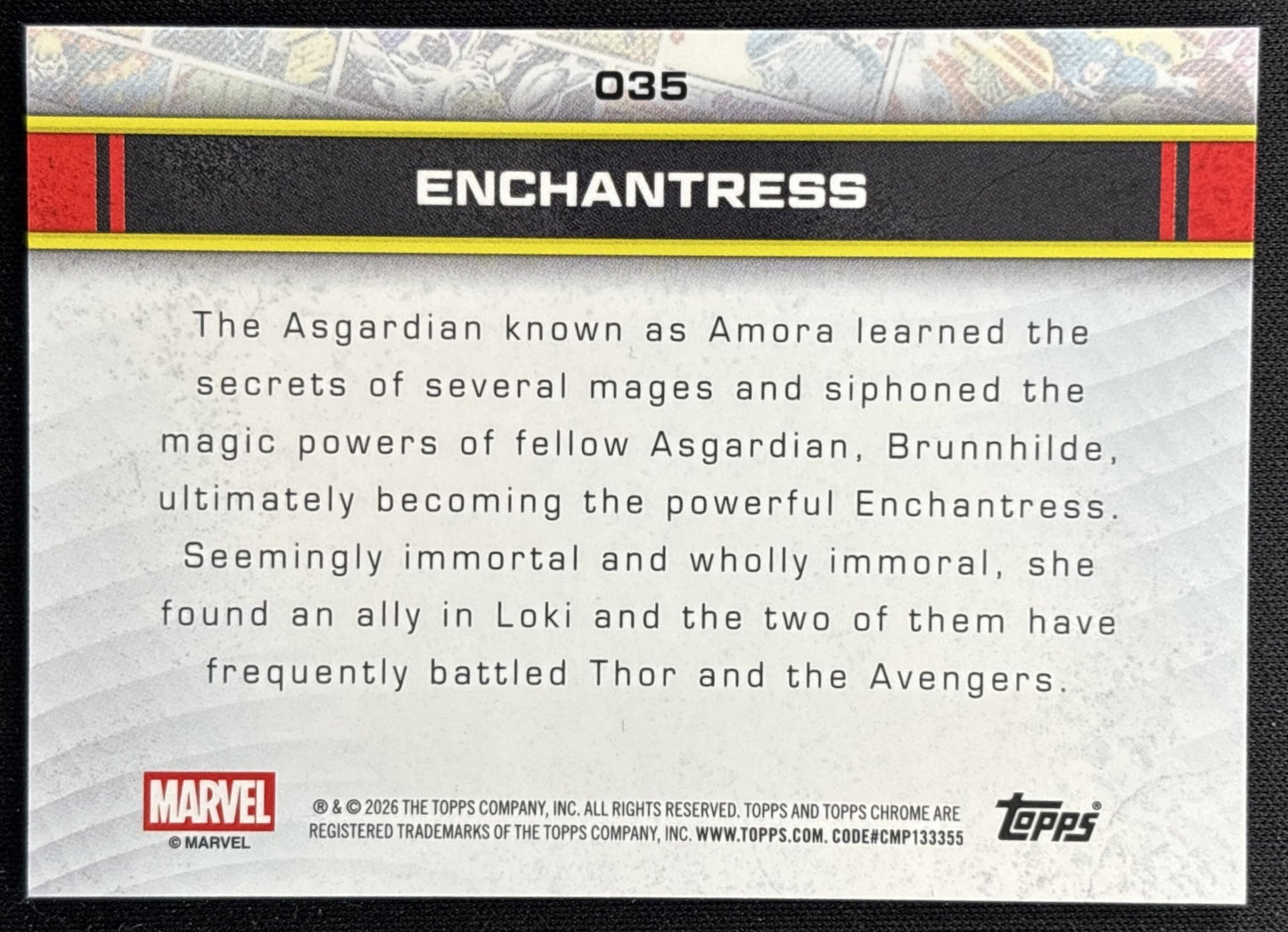 Enchantress 2026 Topps Chrome Marvel Comics