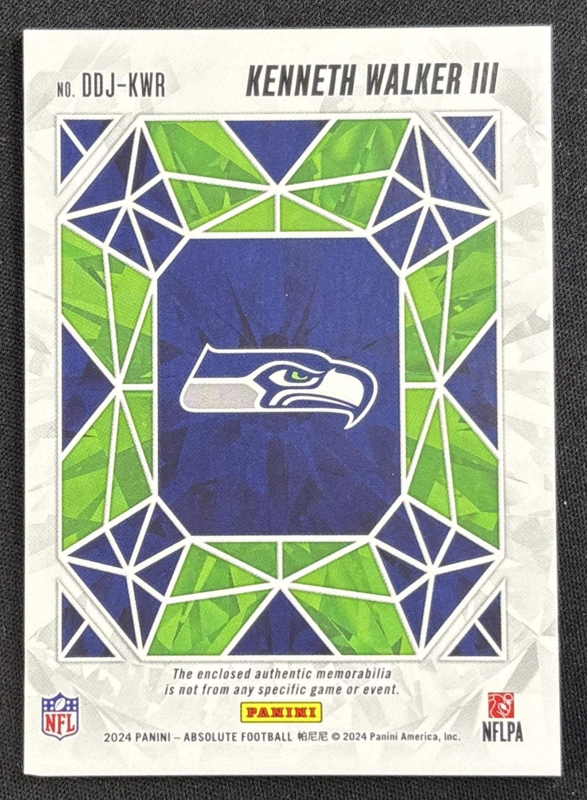 Kenneth Walker III 2024 Panini Absolute Draft Diamonds Jersey Seahawks