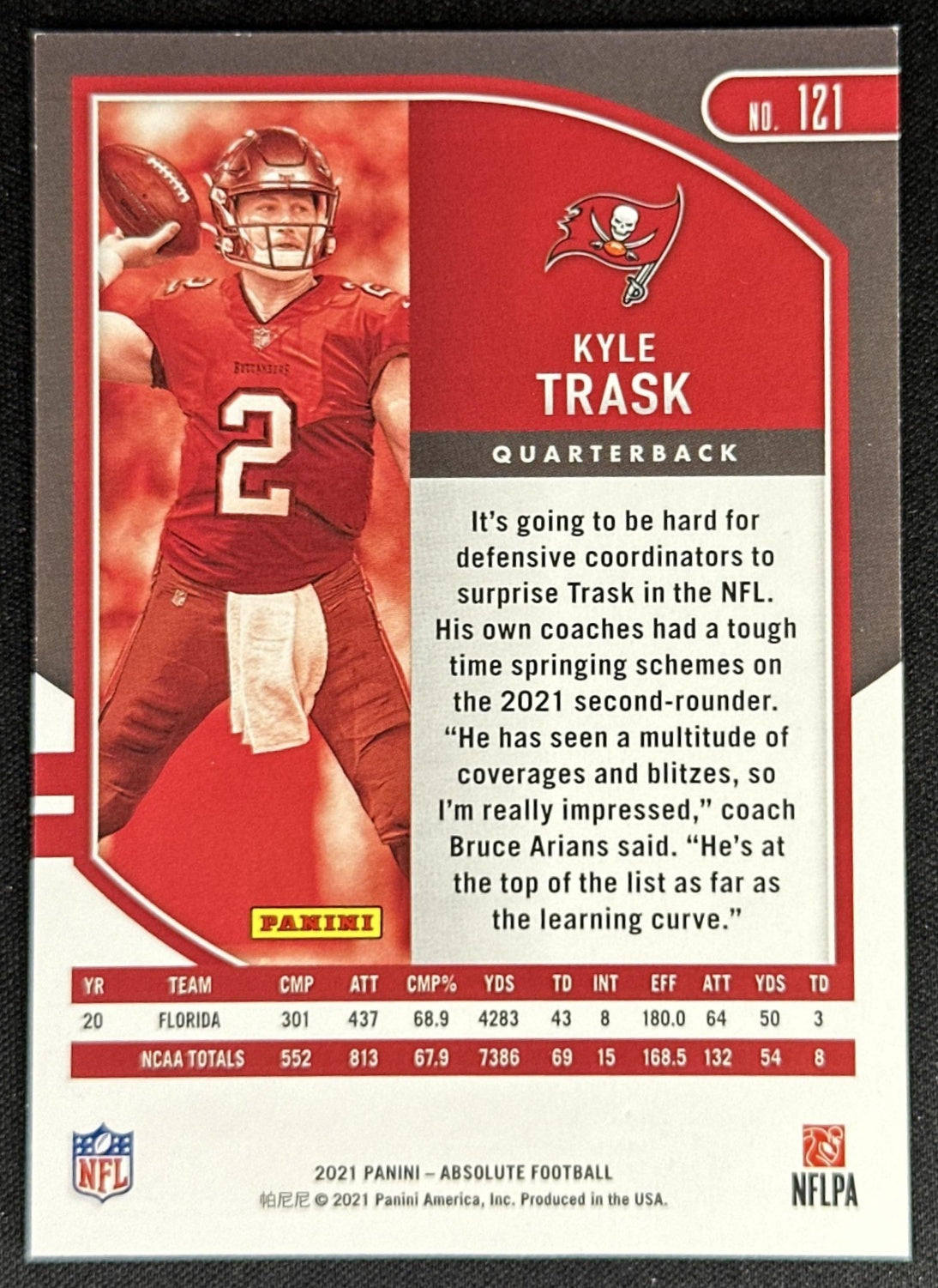 Kyle Trask 2021 Panini Absolute Red Squares /499 Buccaneers