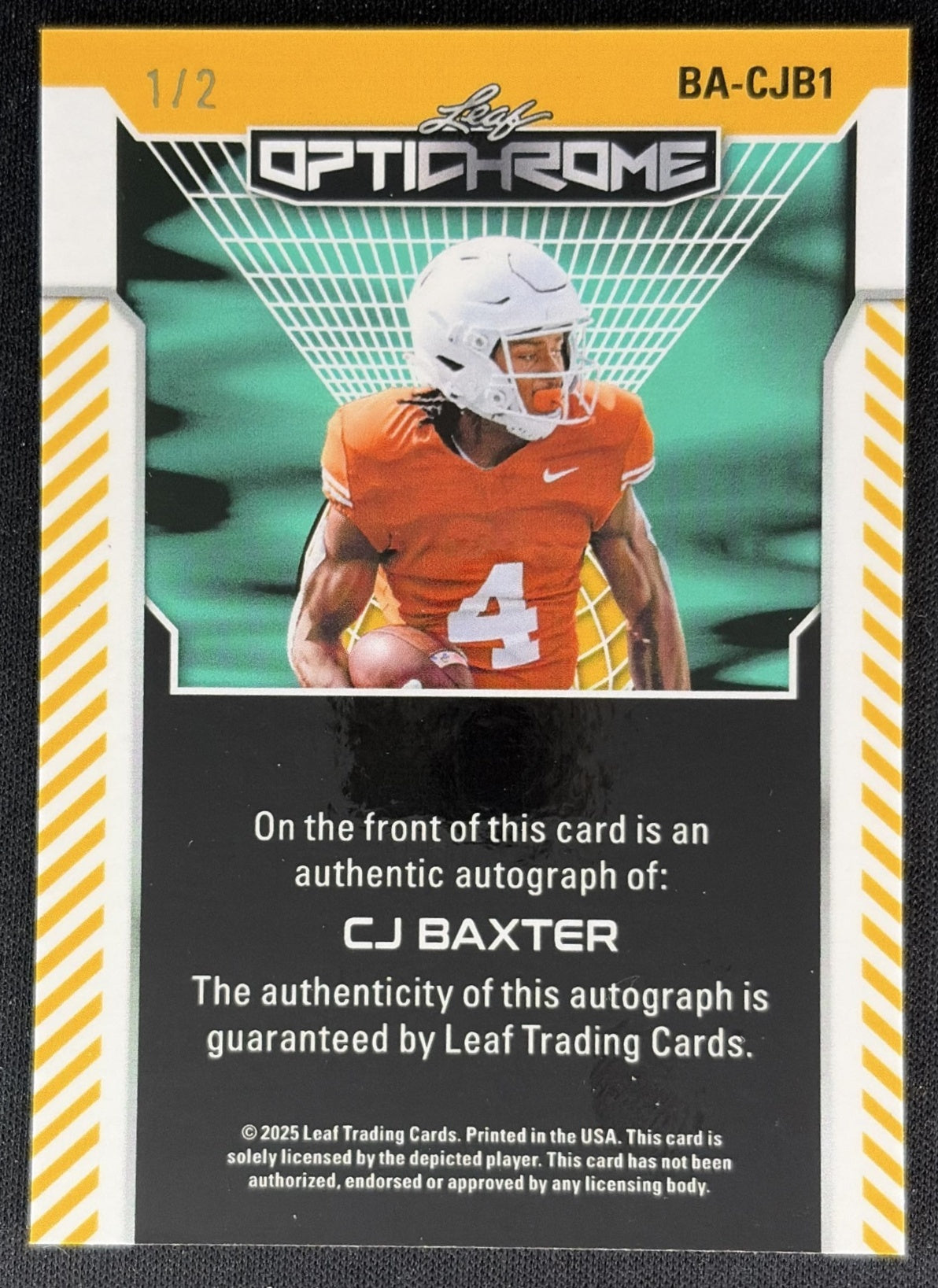 CJ Baxter 2025 Leaf Optichrome Auto Prismatic Red /2