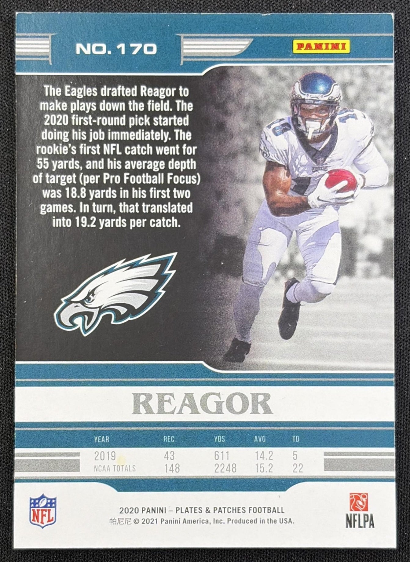Jalen Reagor 2020 Panini Plates & Patches Green /25 Eagles