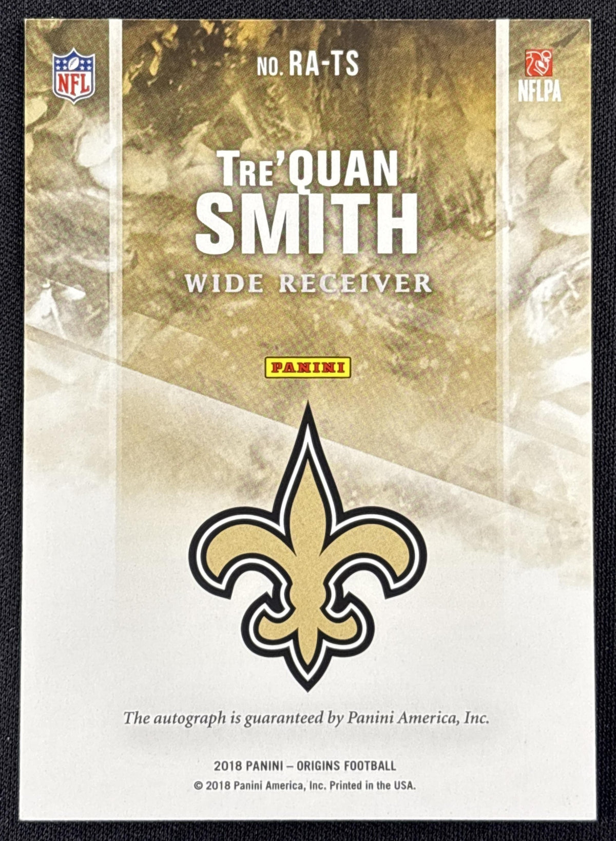 Tre Quan Smith 2018 Panini Origins Rookie Auto New Orleans Saints