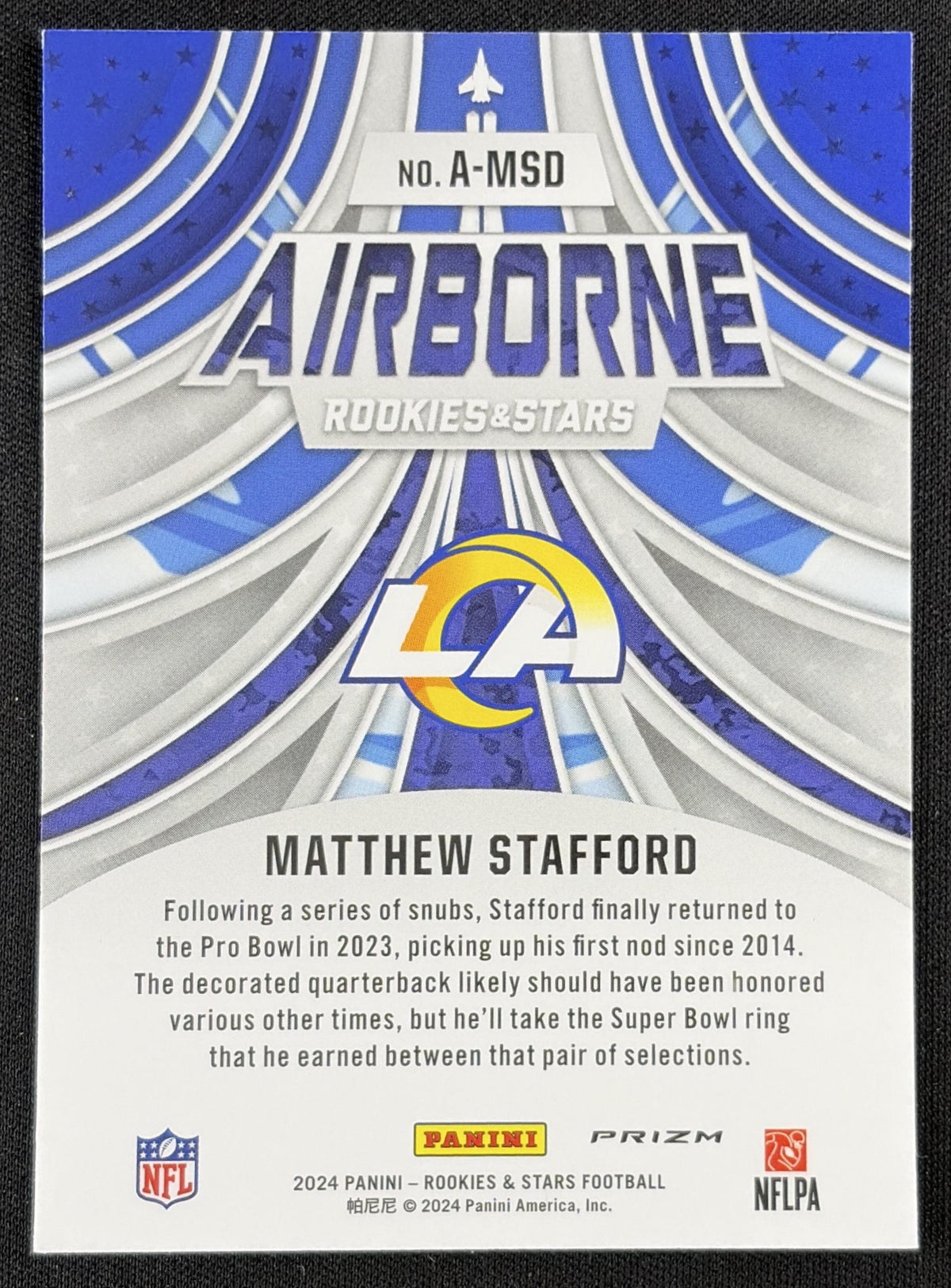 Matthew Stafford 2024 Panini Rookies & Stars Airborne Silver Rams