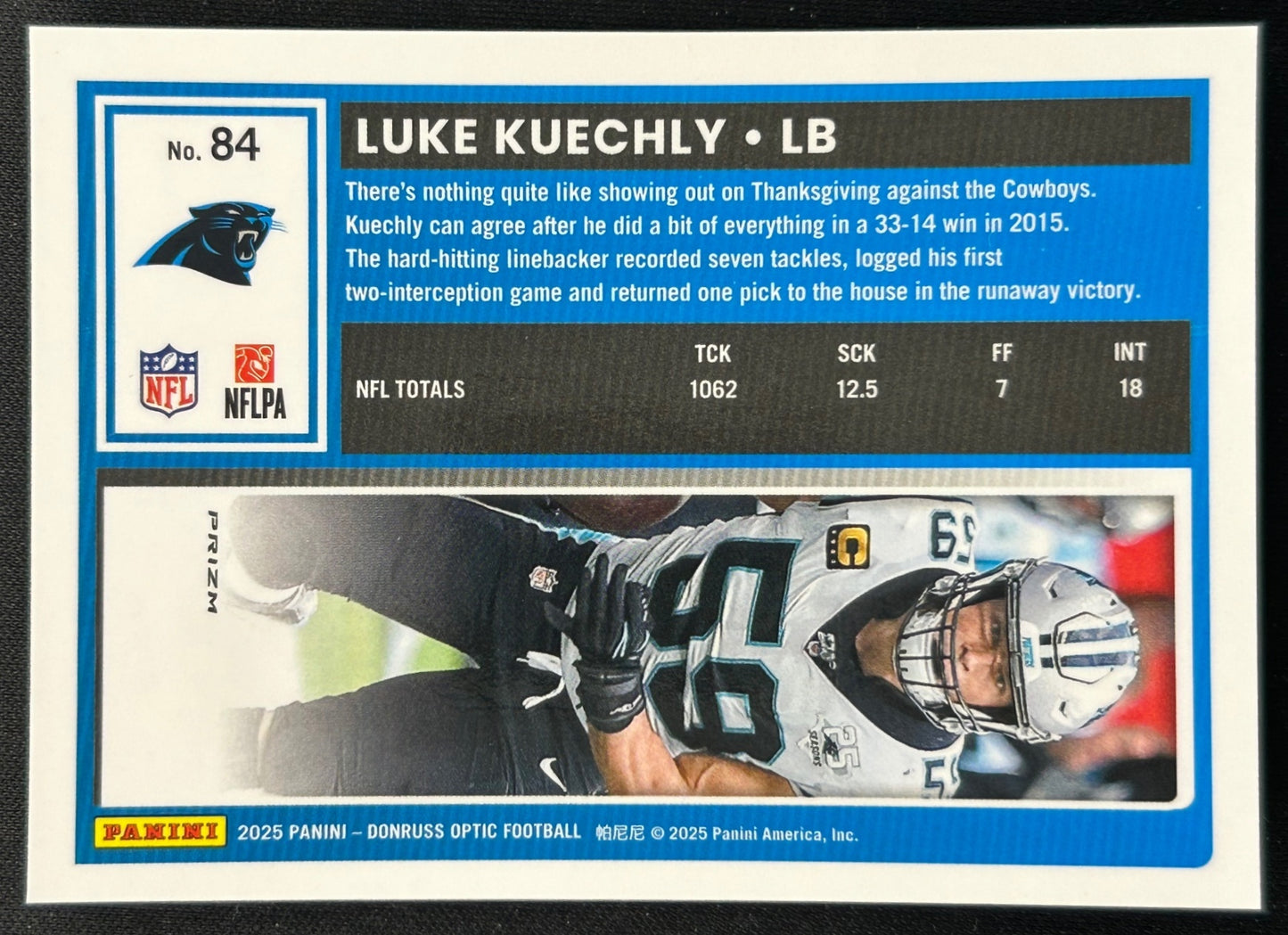 Luke Kuechly 2025 Donruss Optic Stars Prizm Panthers Sports Trading Cards