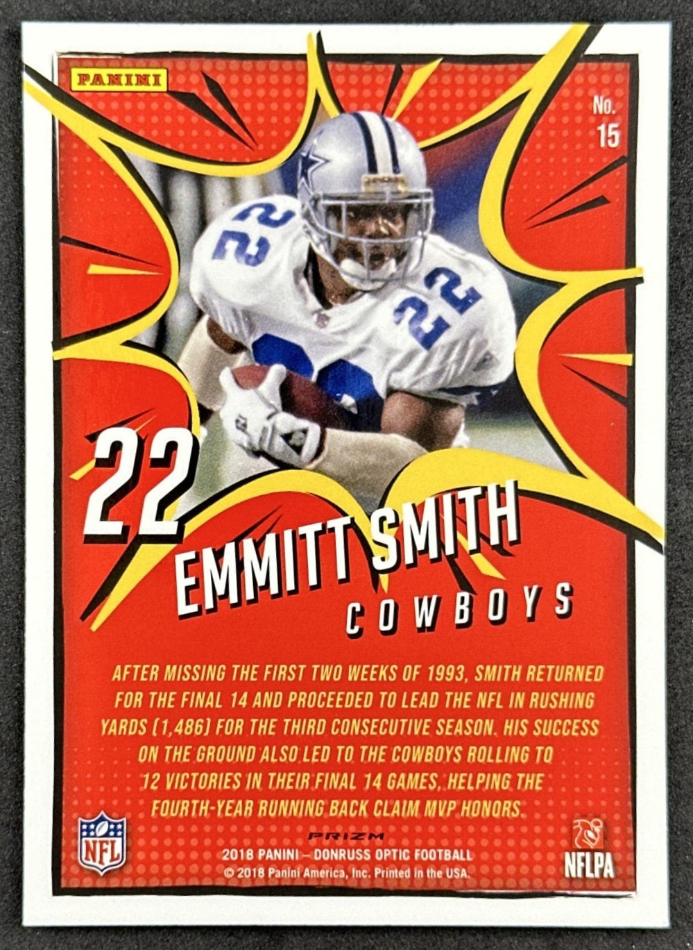 Emmitt Smith 2018 Panini Donruss Optic MVP Cowboys Sports Trading Cards
