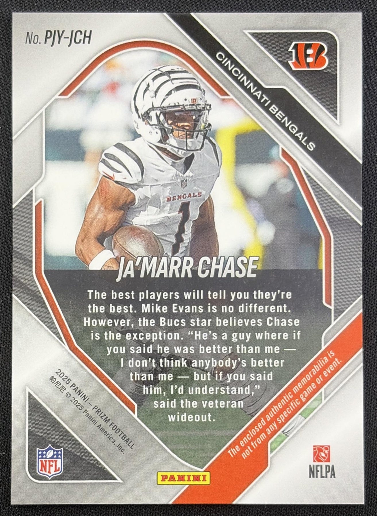Ja'Marr Chase 2025 Panini Prizm Premier Jerseys Pink Bengals Cincinnati Bengals