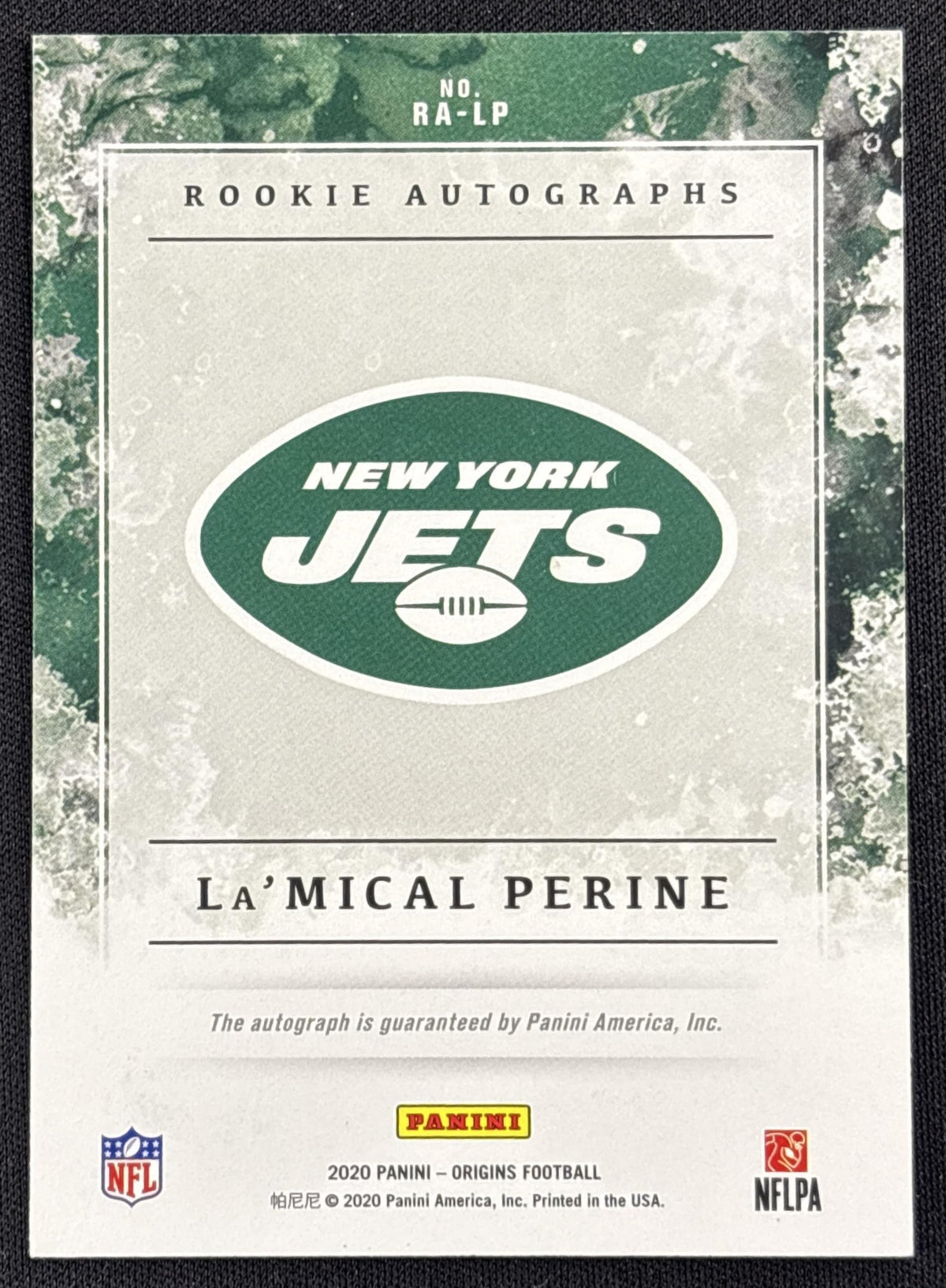La Mical Perine 2020 Panini Origins Rookie Auto New York Jets