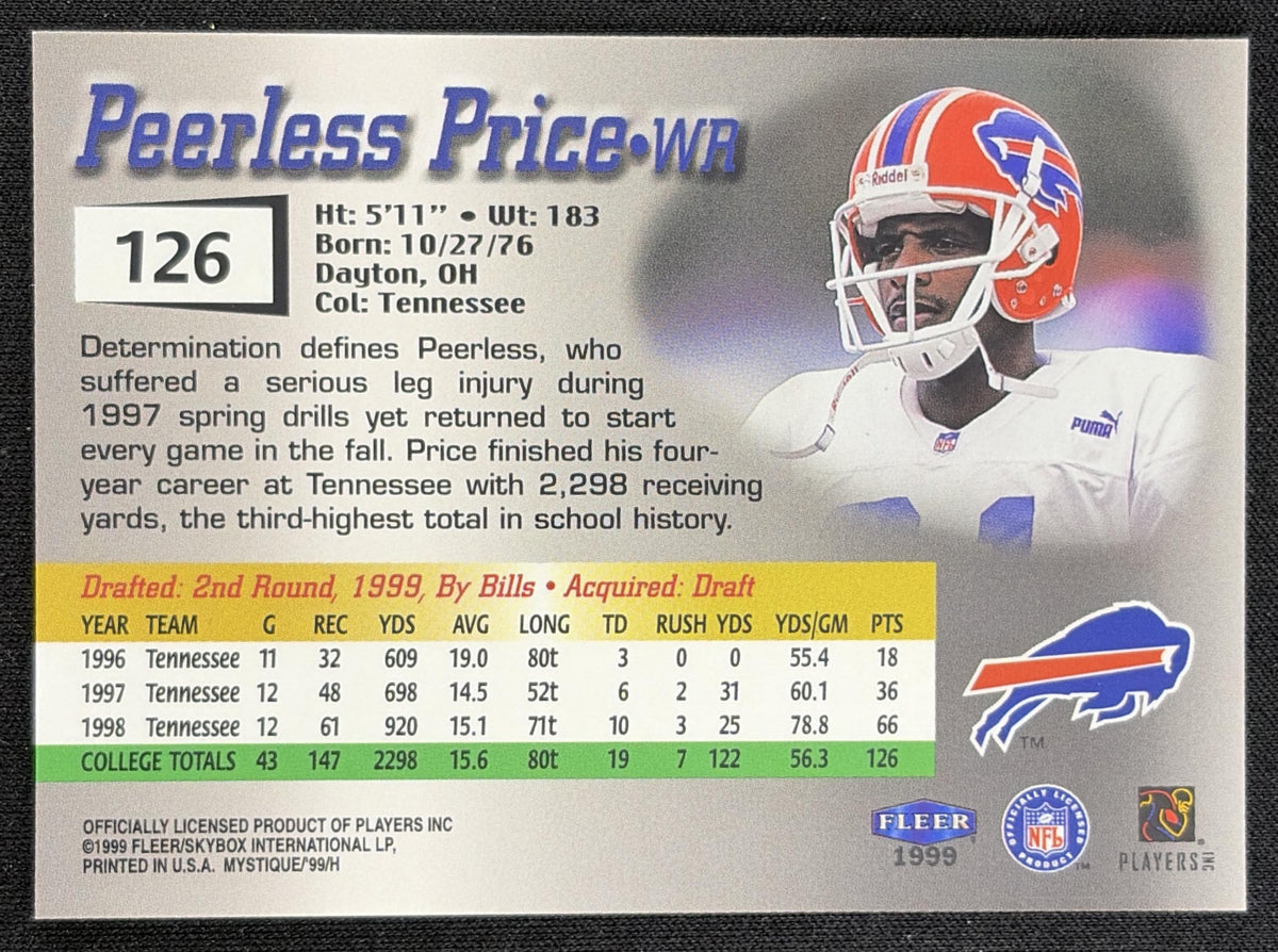 Peerless Price 1999 Fleer Mystique /2999 Bills Sports Trading Card