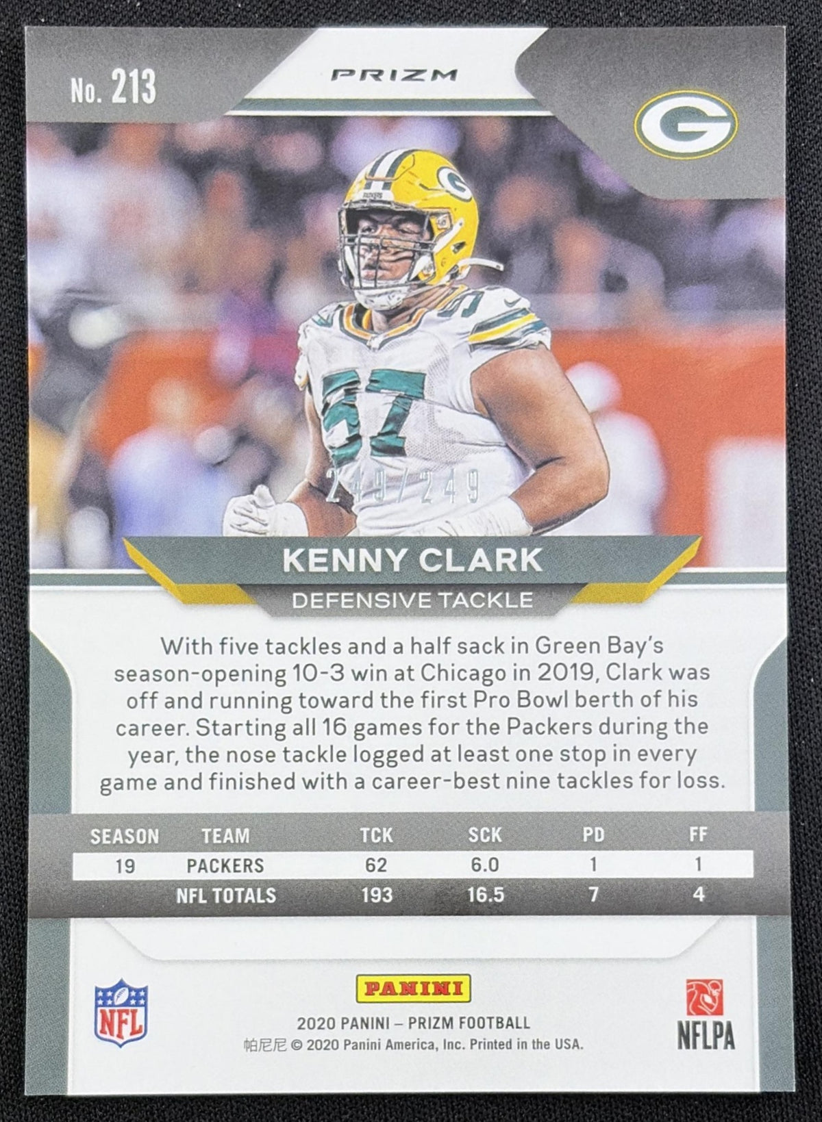 Kenny Clark 2020 Panini Prizm Orange /249 Packers