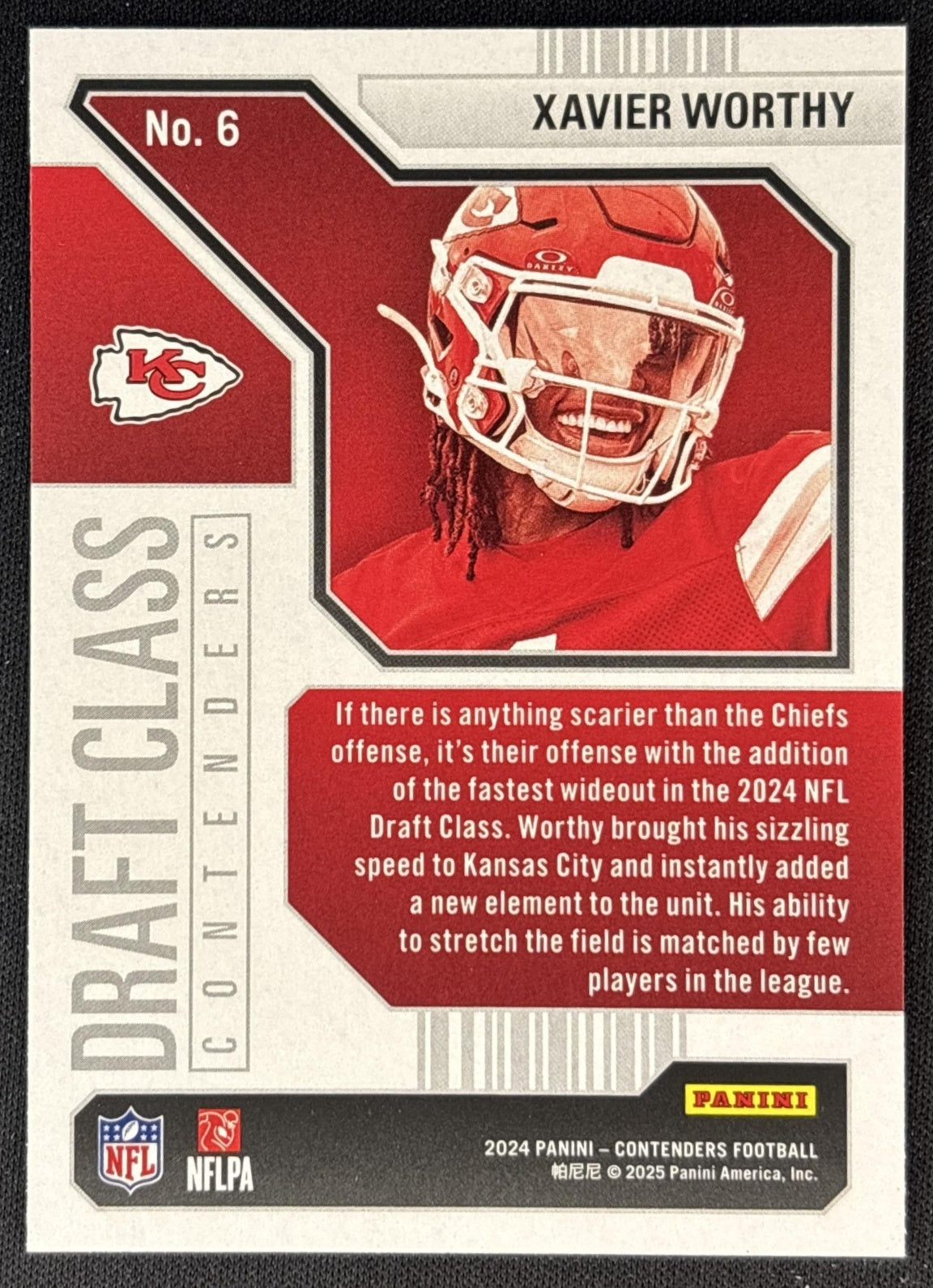Xavier Worthy 2024 Panini Contenders Draft Class Chiefs back