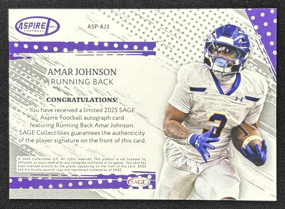 Amar Johnson 2025 SAGE Aspire Auto Silver /25