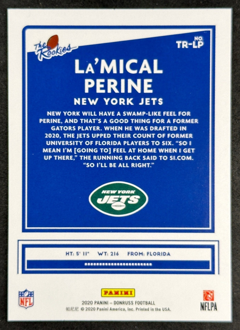 La Mical Perine 2020 The Rookies Donruss Jets Sports Trading Card