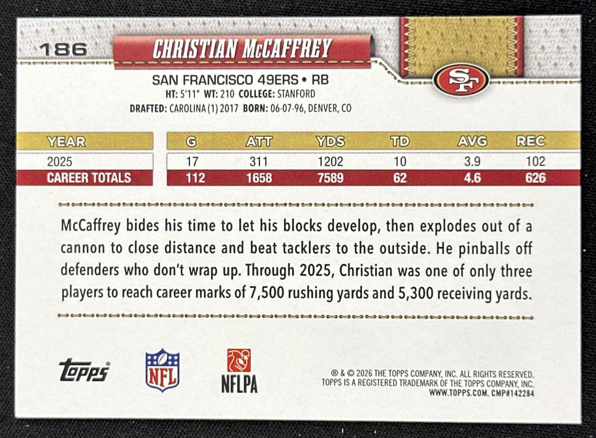 Christian McCaffrey 2026 Topps Flagship Fanatics Foil 49ers