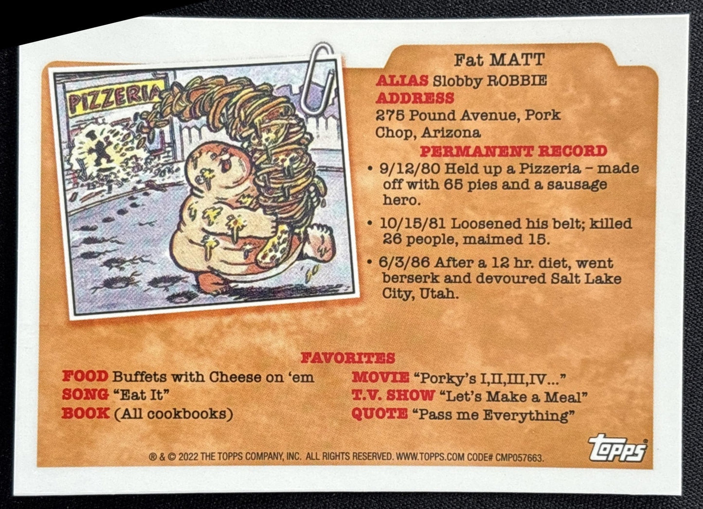Menaced Dennis 2022 Topps Garbage Pail Kids Sapphire